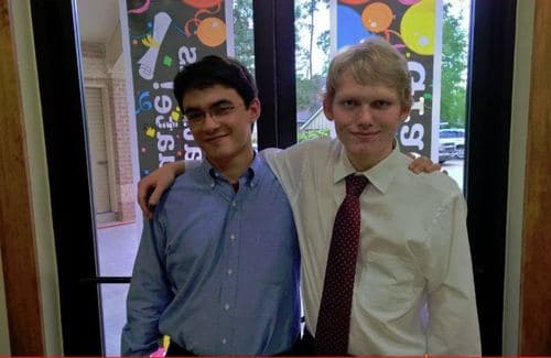Nico Carswell and Aidan McMorrow at their 2015 Woodlands High School graduation